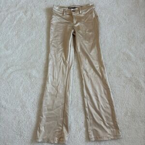 Bongo Low Rise Y2k Gold Metallic Flare Pants Juniors Size 5
